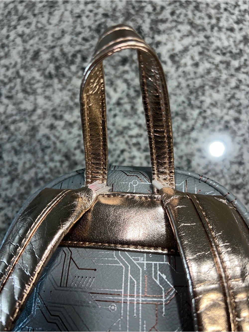 Star Wars Metallic Light Blue Mini Backpack with Rose Gold Accents - Picture 4 of 8